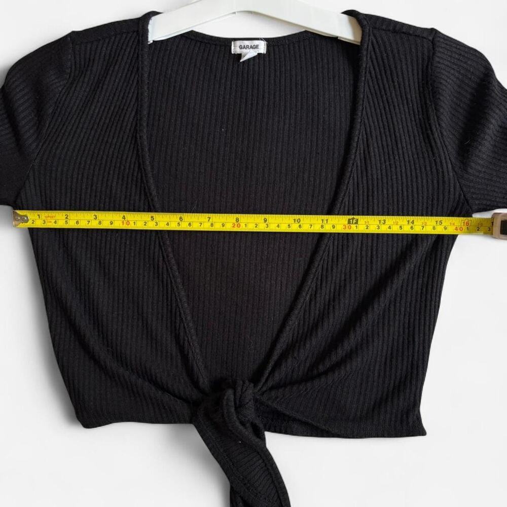 GARAGE Women's XS Black Ribbed Crop Top Casual Knit - Picture 8 of 8